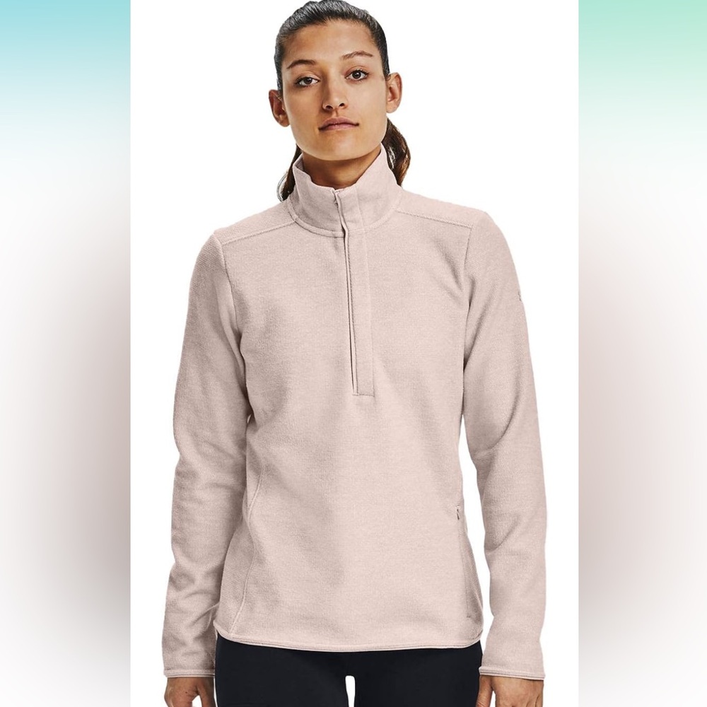Women's Half-Zip Fleece Pullover - Light Pink